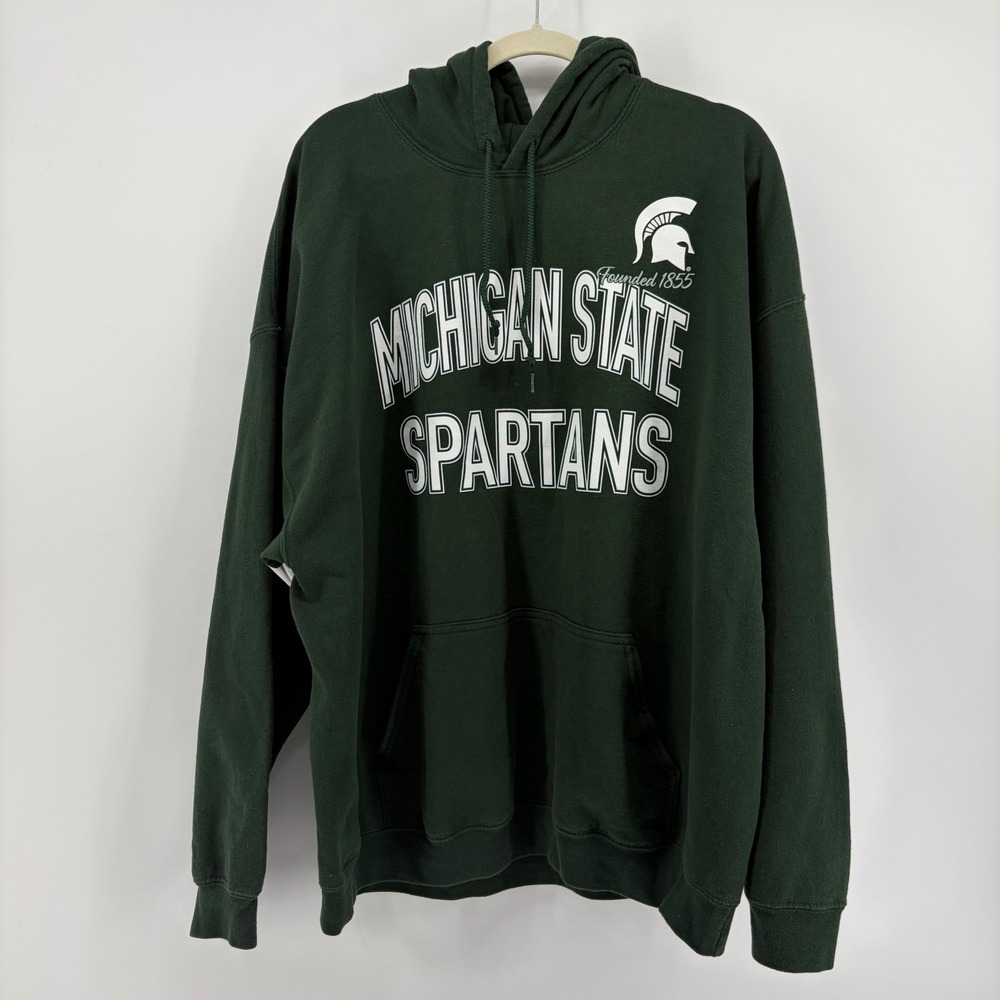 Hands High Mens 2XL Green Michigan State Spartans Hoodie Underarm Logo Pullover